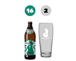 16 x 0,5l Naturtrübes Festbier + 2 Willibecher