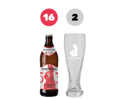 16 x 0,5l Naturtrübes Weißbier + 2 Weißbiergläser